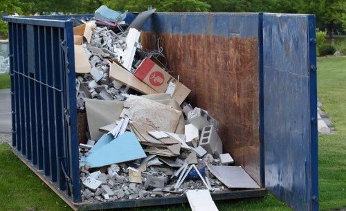 Residents placing beds for collection